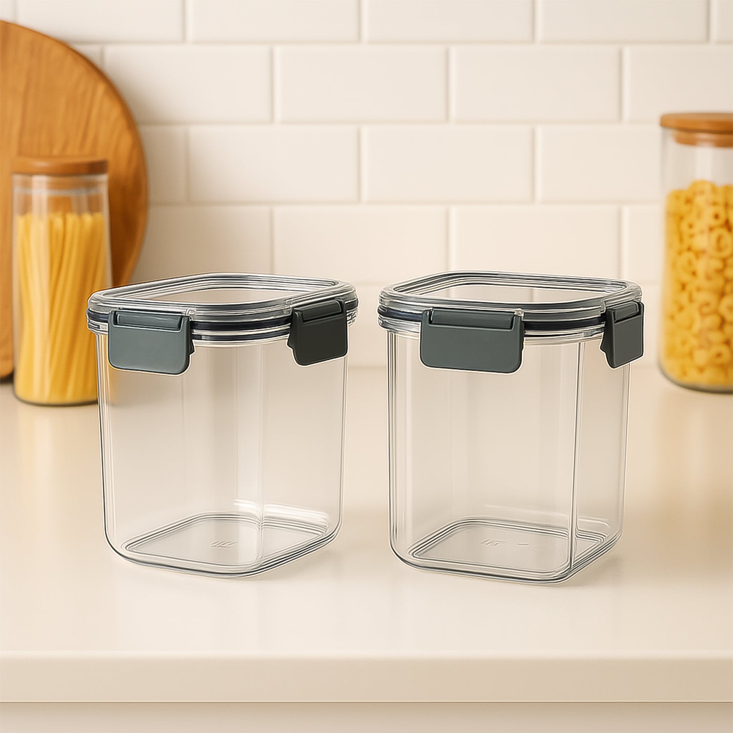 Apex Press N Lock Airtight Food Storage Container Set (2pc900ml) Approx Apex Press N Lock Airtight Food Storage Container Set (2pc900ml) Approx